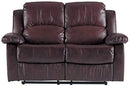 Homelegance Resonance 83" Bonded Leather Double Reclining Sofa, Brown