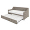 Little Seeds Ambrosia Diamond Tufted Upholstered Design Daybed and Trundle Set, Twin Size Frame, Light Grey