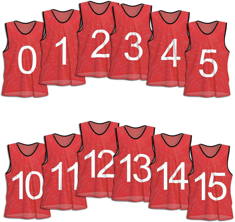 Unlimited Potential Nylon Mesh Scrimmage Team Practice Vests Pinnies Jerseys Bibs for Children Youth Sports Basketball, Soccer, Football, Volleyball (Pack of 12)