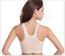 Women's Zip Front Sports Bra Wireless Post-Surgery Bra Active Yoga Sports Bras