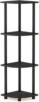 Furinno Turn-N-Tube 5 Tier Corner Display Rack Multipurpose Shelving Unit, Columbia Walnut/Black