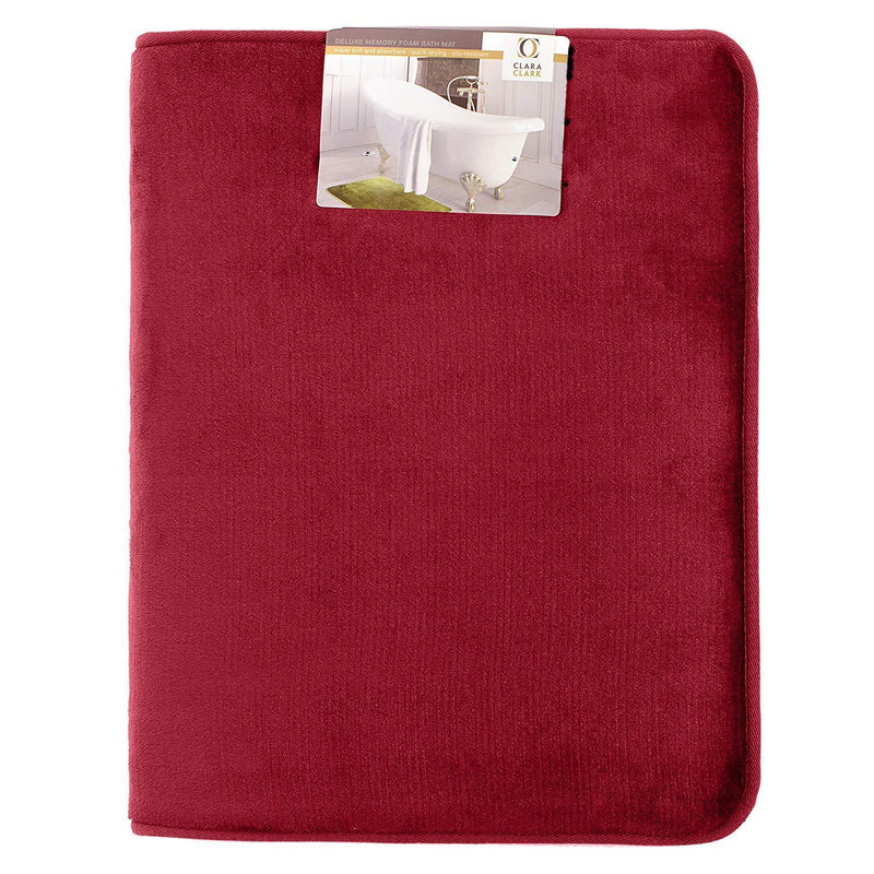 Clara Clark 2-Pack Bath Mat Set – Large and Small Bathroom Rug Set, Absorbent Memory Foam Bath Rugs, Non-Slip, Thick, Cozy Velvet Microfiber Bathrug, Plush Shower, Toilet Floor Bathmats Carpet, Black
