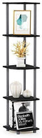 Furinno Turn-N-Tube 5 Tier Corner Display Rack Multipurpose Shelving Unit, Columbia Walnut/Black