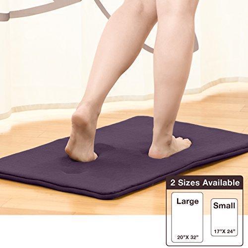 Clara Clark 2-Pack Bath Mat Set – Large and Small Bathroom Rug Set, Absorbent Memory Foam Bath Rugs, Non-Slip, Thick, Cozy Velvet Microfiber Bathrug, Plush Shower, Toilet Floor Bathmats Carpet, Black