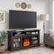 Ameriwood Home Chicago TV Stand with Fireplace, Rustic Gray