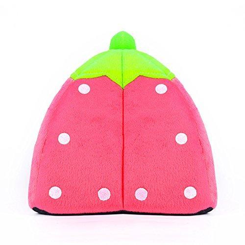 Spring Fever Small Big Animal Strawberry Guinea Pigs Rabbit Dog Cat Puppy Pet Fleece House Indoor Water Resistant Beds