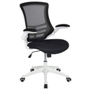 Flash Furniture Mid-Back Black Mesh Swivel Ergonomic Task Office Chair with Flip-Up Arms - BL-X-5M-BK-GG