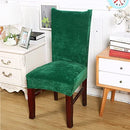 smiry Velvet Stretch Dining Room Chair Covers Soft Removable Dining Chair Slipcovers Set of 2, Peacock Green