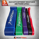 WODFitters Pull Up Assistance Bands - Stretch Resistance Band - Mobility Band - Powerlifting Bands, Durable Workout/Exercise Bands - Single Band or Set