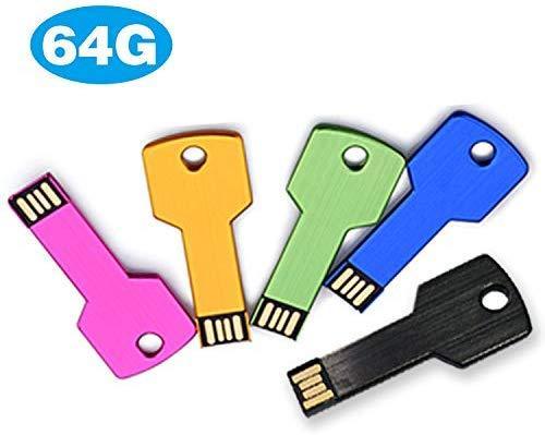 JUANWE USB Flash Drives 5 Pack 16GB USB 2.0 Metal Thumb Drives Jump Drive Memory Stick Key Shape for Students,Office,Company