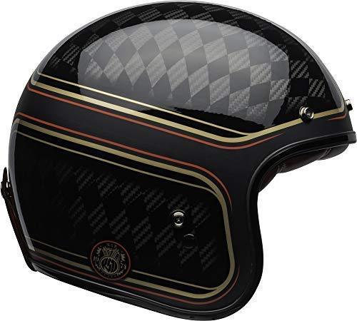 Bell Custom 500 Carbon Open-Face Motorcycle Helmet (Ace Cafe Tonup Black/White, X-Large)