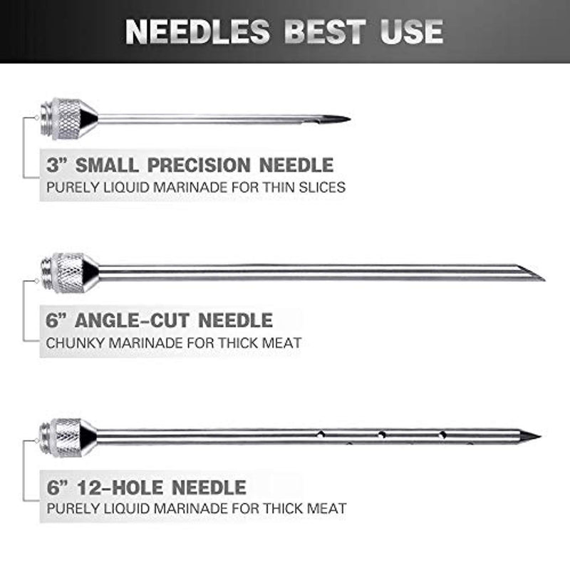 Upgraded Meat Injector Kit, Premium Medical Grade Stainless Steel Meat Syringe Kit with Marinade Needles, Spare O-Rings, Cleaning Brushes & Free Basting Brush - Great Tender, Juicy, Melt in your Mouth