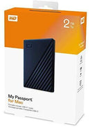 WD 2TB My Passport for Mac Portable External Hard Drive - Blue, USB-C/USB-A - WDBA2D0020BBL-WESN