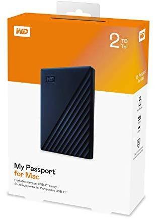 WD 4TB My Passport for Mac Portable External Hard Drive - Blue, USB-C/USB-A - WDBA2F0040BBL-WESN