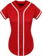 Hat and Beyond Womens Baseball Button Down Tee Short Sleeve Softball Jersey Active Shirts Made in USA