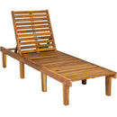 Best Choice Products Outdoor Patio Poolside Furniture Set of 2 Acacia Wood Chaise Lounge