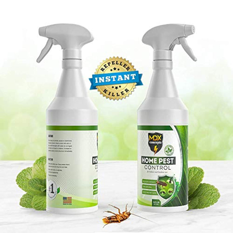 MDXconcepts Organic Home Pest Control Spray - Kills & Repels, Ants, Roaches, Spiders, and Other Pests Guaranteed - All Natural Insect Killer - Child & Pet Safe - Indoor/Outdoor Spray - 16oz