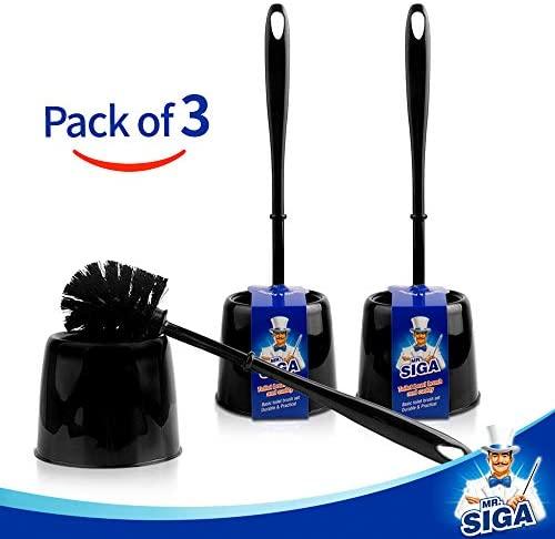 COSTOM Toilet Bowl Brush and Caddy, Dia 12cm x 38cm Height, Pack of 2 Set