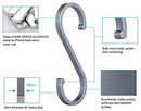 ACMETOP S Hooks, 12 Pack Aluminum S Shaped Hooks, Matte Finish S Hooks for Hanging Pots and Pans, Plants, Coffee Cups, Clothes, Towels in Kitchen, Bedroom, Bathroom, Office and Garden（Matte Silver）