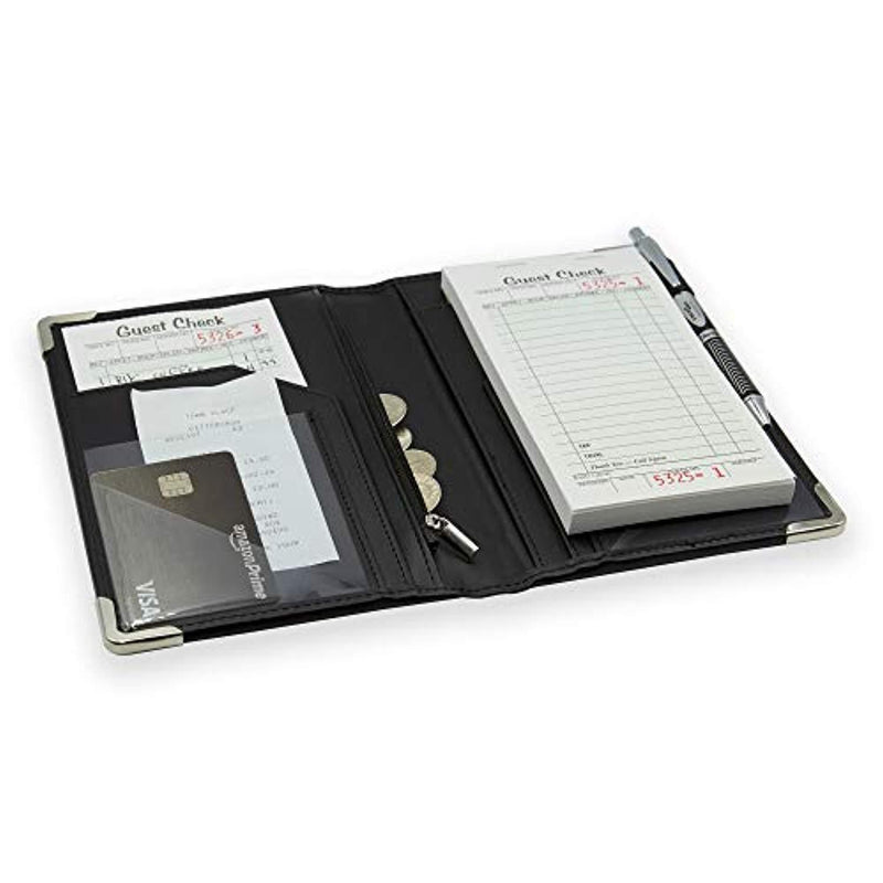 Server Book [2019 edition] - Better Zipper Pocket, Smooth Clean Cover, Firmer Writing Service and Stronger Corners! Waiter/Waitress Pads - Restaurant Server Books/Pad/Holder/Organizer for waitress