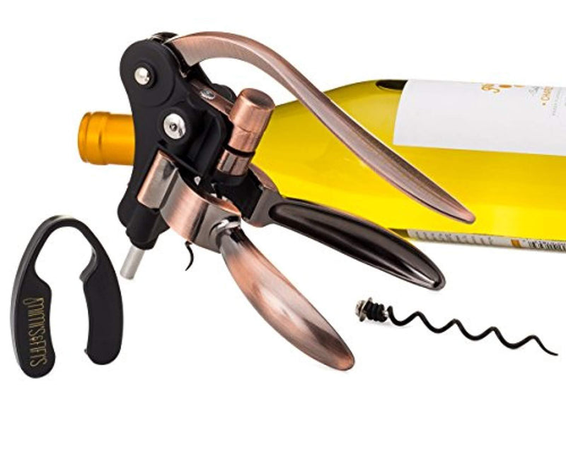 Improved Design, Non-breakable Wine Bottle Opener Corkscrew Set With Foil Cutter and Extra Screwpull, Unique Gifts For Mom, Women, Men, Her, Him, Anniversary, Birthday, Christmas, Couples