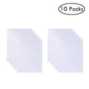 Binder Pockets, 11 Ring Clear Binder Pockets Fit in 2 / 3 / 4 Ring, Side Loading, Plastic Envelopes with Closure, Letter Size 10 Packs