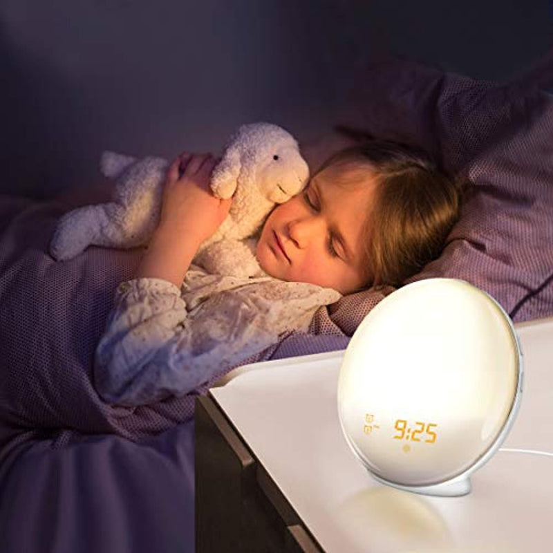 Warmhoming Wake-Up Light Alarm Clock with Colored Sunrise Simulation and Radio for Bedroom