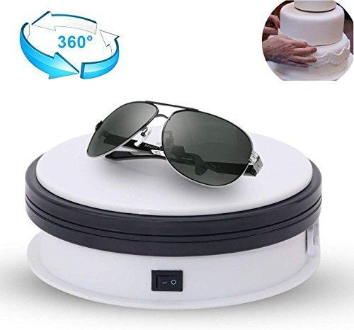 Yuanj Motorized Turntable Display, 360 Degree Electric Rotating Display Turntable for Display Jewelry, Watch, Digital Product, Shampoo, Glass, Bag, Models, Diecast, Jewelry and Collectibles