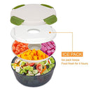 CHAUDER Reusable Salad Container To Go for Lunch with Dressing Dispenser and Ice Pack, 5 Cup Large Capacity Mixing Bowl, PVC, BPA-Free, FDA Passed, Perfect for Women, Men, Kids, With Fork