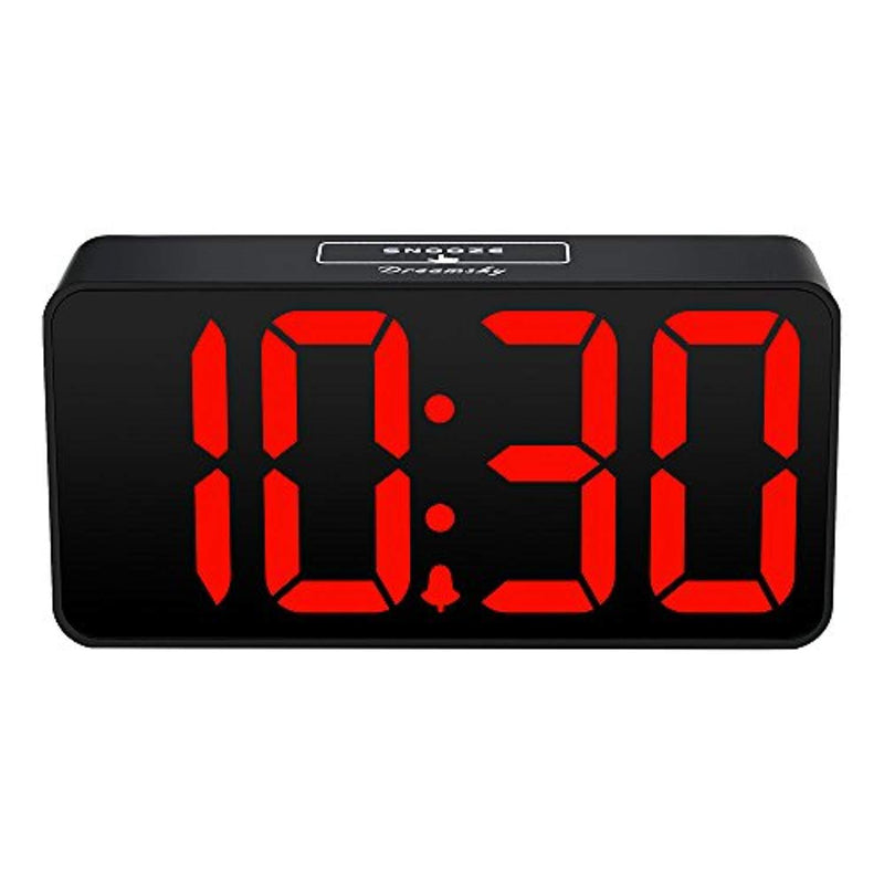 DreamSky Compact Digital Alarm Clock with USB Port for Charging, Adjustable Brightness Dimmer, Bold Digit Display, 12/24Hr, Snooze, Adjustable Alarm Volume, Small Desk Bedroom Bedside Clocks.