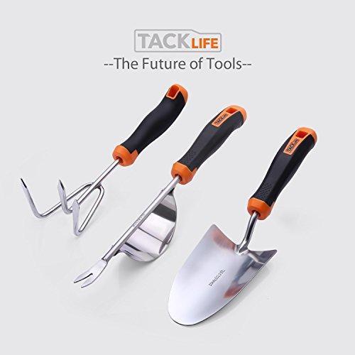 Garden Tool Set, 3 Piece Stainless Steel Heavy Duty Gardening kit with Soft Rubberized Non-Slip Handle - Bypass Pruning Shears, Transplant Trowel and Soil Scoop - Garden Gifts for Men & Women GGT3A