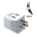 Ceptics CTU-16 USA to Australia, New Zealand, China Travel Adapter Plug with Dual USB - Type I - Dual Inputs - Ultra Compact