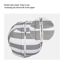 Extra Large Stuffed Animals Storage Bean Bag Cover Cotton Canvas Toy Organizer Great Solution for Blankets Towel Toys Clothes with Long Zipper Grey Striped (38''Bean Bag)