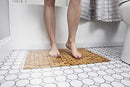 Office Marshal Natural Bamboo Wood Bath Mat: Wooden Door Mat/Kitchen Floor Rug - Bathroom Shower and Tub Mats