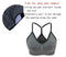 AKAMC 3 Pack Women's Medium Support Cross Back Wirefree Removable Cups Yoga Sport Bra