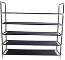 SoSo-BanTian1989 5-Tiers Shoe Rack 25 Pairs Non-Woven Fabric Shoe Storage Organizer Shoe Tower Cabinet,39 x 11 x 37inch (Black)