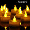 Tea Light Flameless LED Tea Lights Candles (125 Pack，$0.239/Count), Flickering Warm Yellow 100+ Hours Battery-Powered Tealight Candle. Ideal for Party, Wedding, Birthday, Gifts and Home Decoration