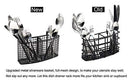 TQVAI Kitchen Dish Drainer Drying Rack with Full-Mesh Silverware Storage Basket, Black