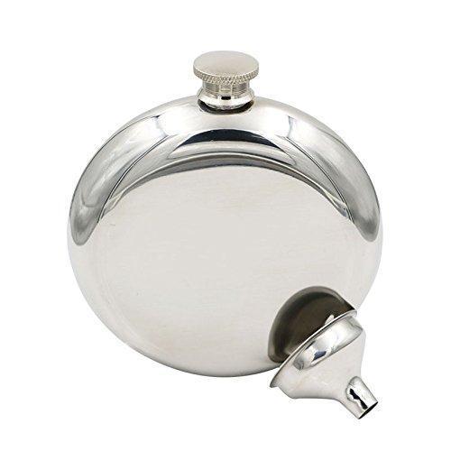 JUJOR Pie Round Flask 5 oz. Stainless Steel 18/8 Mirror Polished