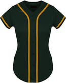 Hat and Beyond Womens Baseball Button Down Tee Short Sleeve Softball Jersey Active Shirts Made in USA