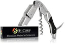 Professional Waiter’s Corkscrew by HiCoup – Bai Ying Wood Handle All-in-one Corkscrew, Bottle Opener and Foil Cutter, The Favored Choice of Sommeliers, Waiters and Bartenders Around The World