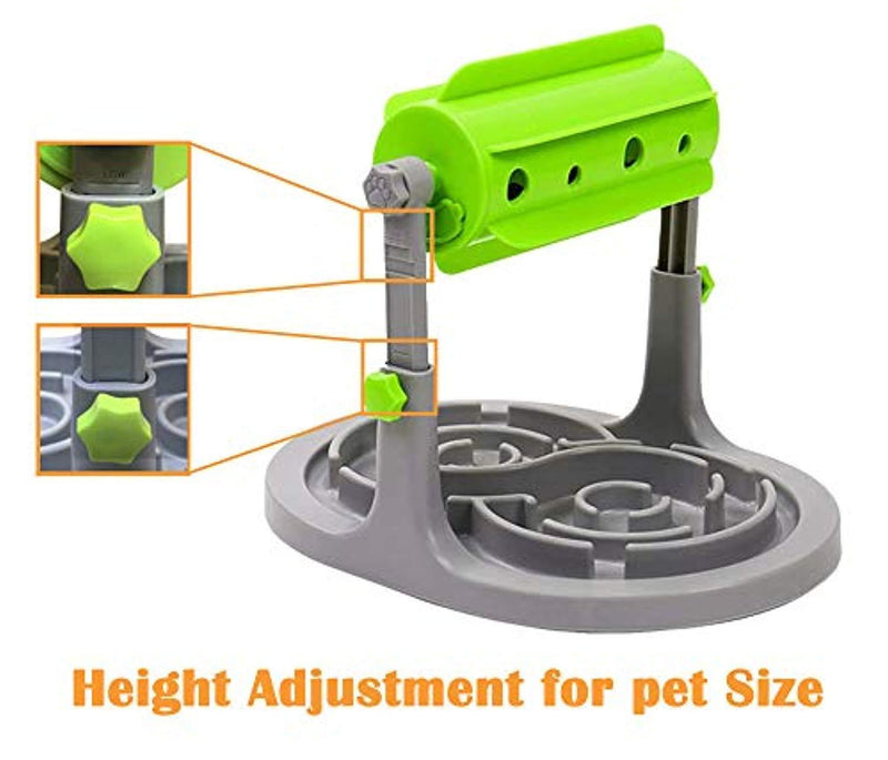 Interactive Dog & Cat Food Puzzle Toy - Ito Rocky Treat Boredom Dispensing Slow Feeder - Anxiety IQ Training in Smart Feeding and Adjustable Height for Small/Medium Dogs