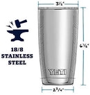 YETI Rambler 20 oz Stainless Steel Vacuum Insulated Tumbler w/MagSlider Lid