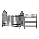 Little Seeds Rowan Valley Lanley Metal Crib and Changing Table Set, Black