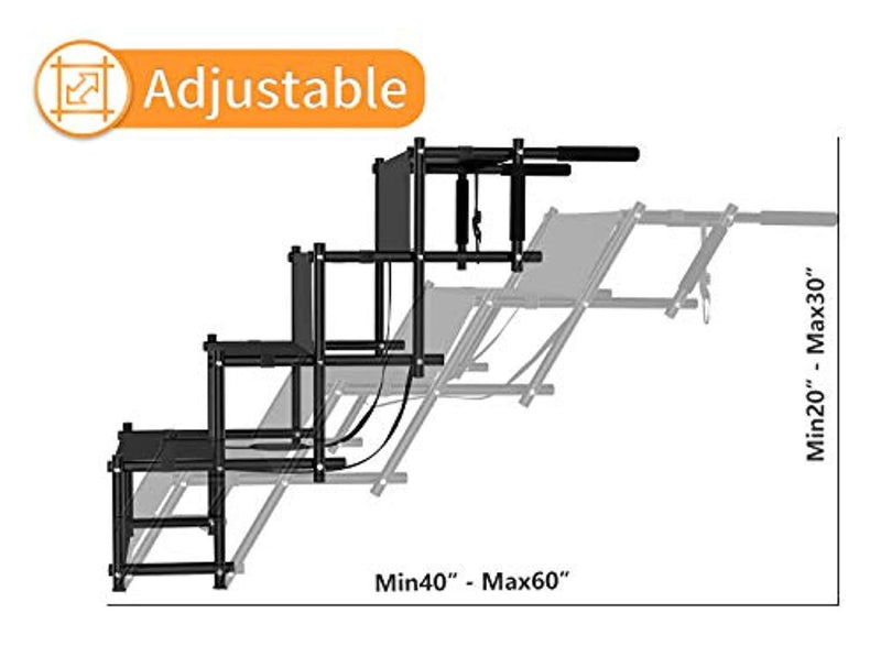 Dog Car Step Stairs Foldable - SUKI&SAMI Metal Frame Folding Dog Ramp for Car,Lightweight Portable Large Dog Ladder,for Dogs and Cats,SUVs and Trucks,Couch and Bed,Protect Pets' Joint and Knee