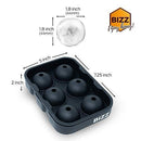 Bizz Silicone Ice Molds (2-Tray Set) Sphere and Cube Combination, Flexible, Reusable, BPA Free, Easy to Freeze, Remove Contents, Whiskey, Bourbon, Cocktail or Drink Use