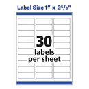 Avery Mailing Address Labels, Laser & Inkjet Printers, 300 Labels, 1 x 2-5/8, Permanent Adhesive (18160), White Pack of 4