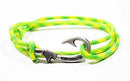 Chasing Fin Adjustable Bracelet 550 Military Paracord with Fish Hook Pendant