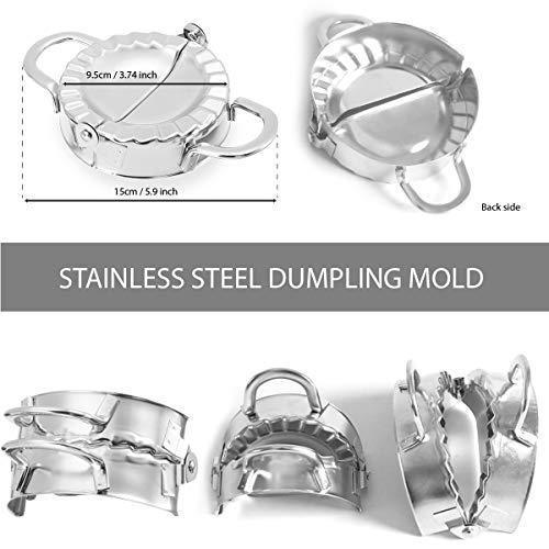 Dumpling Mold - Dumpling Maker/Press Stainless Steel Empanada Press/Pie Ravioli Dumpling Wrappers Maker Kitchen Accessories (3.74" Small) by HOKICHEN