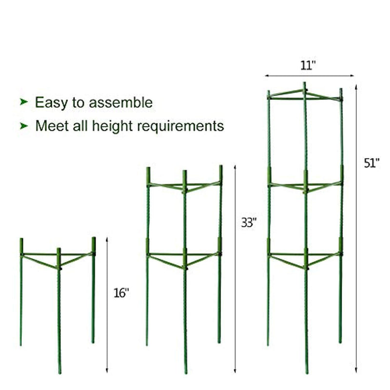 IPSXP Vegetable Trellis, Garden Plant Support Stakes for Climbing Plants, Vegetables, Flowers, Fruits, Vine, 3 Garden Trellis with 40 Adjustable Cable Tie